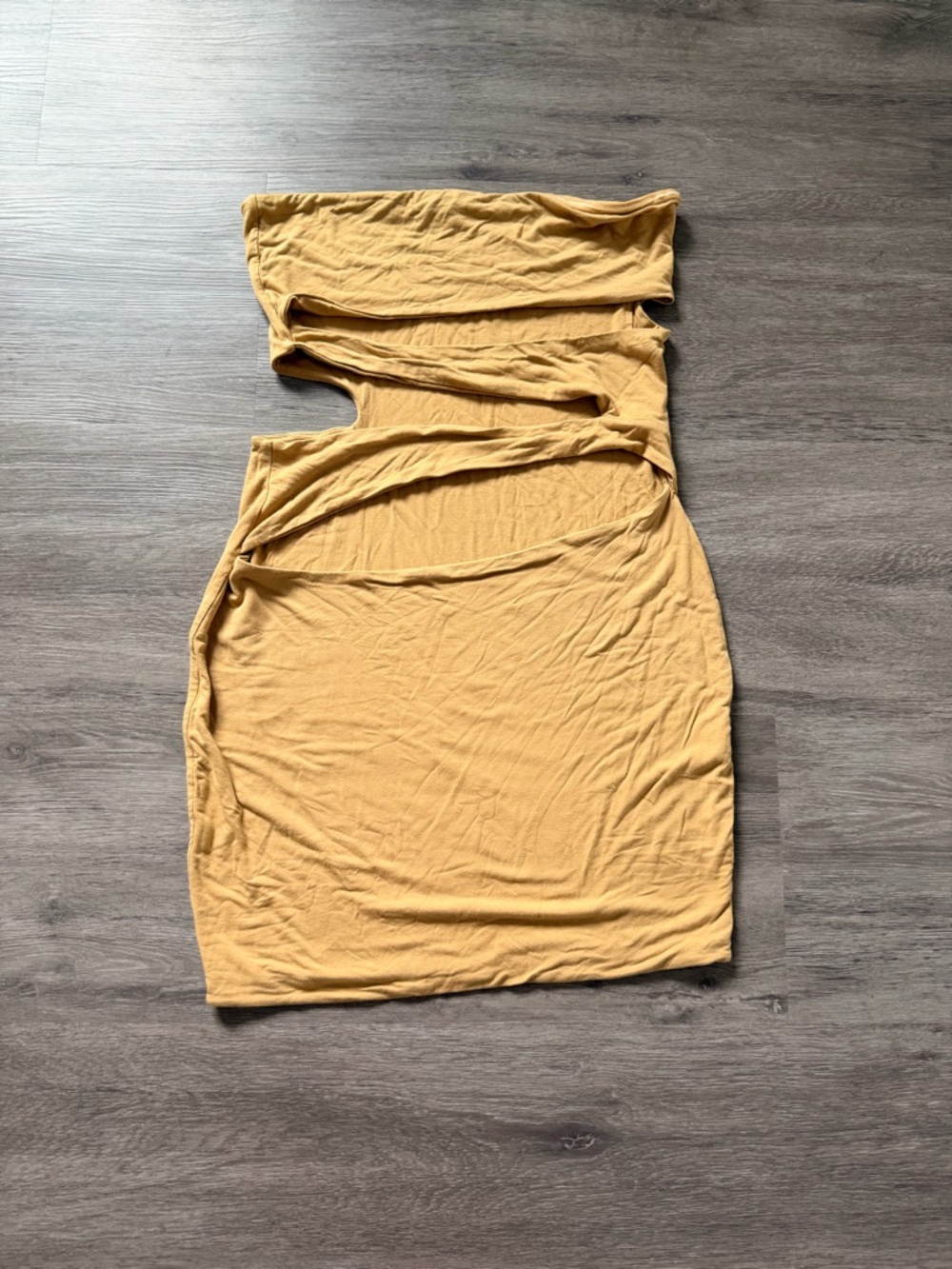 Oh Polly Mustard Cutout Mini Dress